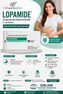 Lopamide 2 mg (Loperamide Hydrochloride) for Diarrhea Relief | Online Generic Medicine