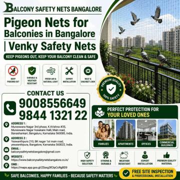 Pigeon nets for balconies in bangalore | Venky Safety Nets