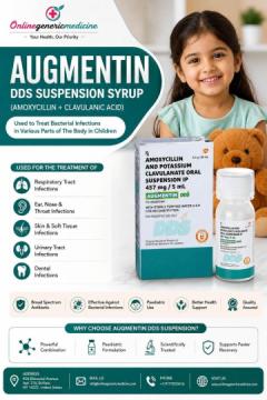 Augmentin DDS Suspension Syrup (Amoxicillin + Clavulanic Acid) | Online Generic medicine