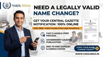 Official Gazette Name Change Service Online | Vakil India