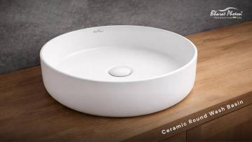 Ceramic Round Wash Basin for Stylish and Space-Saving Bathrooms