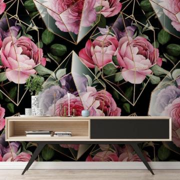 Vintage Peony Floral Wallpaper and Stick Wall Mural for Home Decor