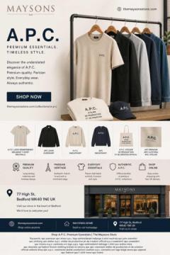 Shop A.P.C. Menswear UK | French Clothing Brands | The Maysons Store