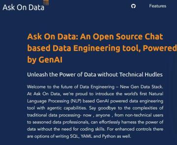 Open Source GenAI powered chat based Data Engineering tool - Ask On Data
