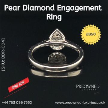 Buy Elegant Pear Diamond Ring Pre-Owned Best Value UK