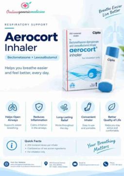 Aerocort Inhaler – Beclometasone & Levosalbutamol | Online Generic Medicine