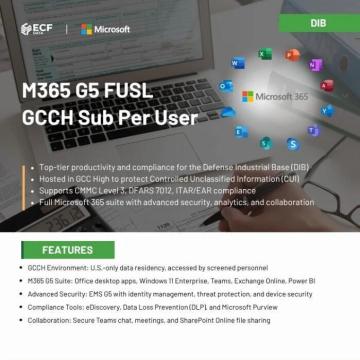 Black Friday & Cyber Monday Mega Deal – M365 G5 FUSL GCCH License for DIB Organizations!