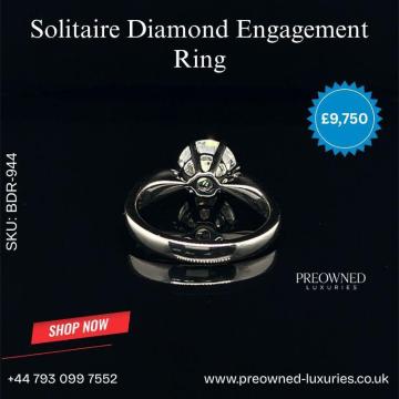 Buy Stunning Platinum Solitaire Diamond Engagement Ring Online UK