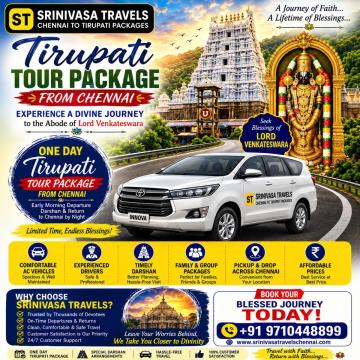 Srinivasa Travels – Tirupati Tour Package from Chennai for a Divine and Hassle-Free Pilgrimage