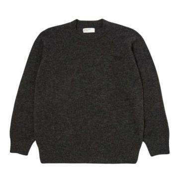 Universal Works Lyon Crew Charcoal | Alpaca Wool Sweater