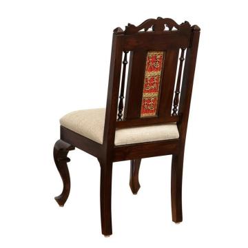 Elegant Teak Wood 4 Seater Dining Set with Walnut Finish
