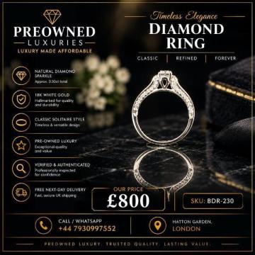 Buy Elegant Pre-Owned Solitaire Diamond Ring Best Value UK