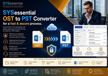 SYSessential OST to PST Converter for a fast & secure process.