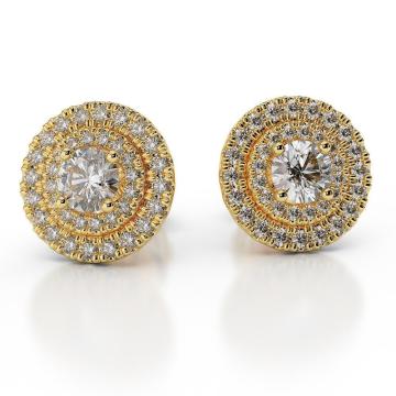 White Gold Diamond Halo Earrings