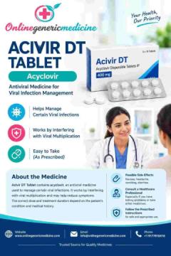 [Acivir DT Tablet][1] contains acyclovir, an antiviral medicine used to manage certain viral infecti