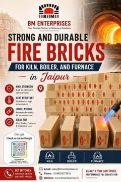 Strong and durable fire bricks for kiln, boiler, and furnace in Jaipur