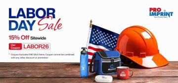 Save 15% on Custom Promotional Products – Labor Day Sale