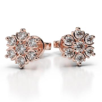 Diamond Flower Cluster Earrings