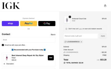 IGK Hair: 30% OFF Sitewide