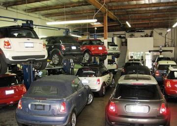 Orange MINI Cooper Service Shop
