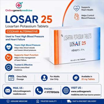Losar Tablet (Losartan Potassium) | Used for High Blood Pressure | Online Generic Medicine