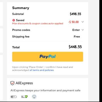 Up to $50 OFF your orders of $29 to $409 or more on AliExpress.