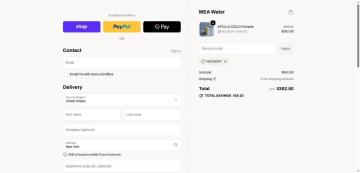 10% OFF Entire Order on MEA Water