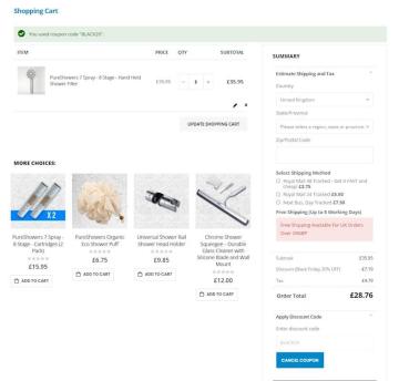 PureShowers.co.uk Black Friday Sale - 20% OFF Shower Filters + Free Gifts
