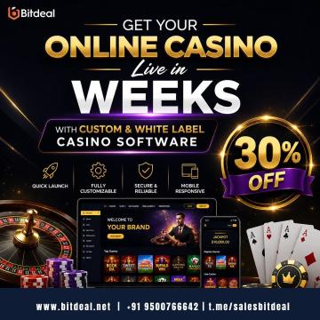 Get Your Online Casino Live in Weeks with Custom & White Label Casino Software – 30% OFF