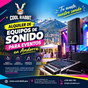 Alquiler de equipos de sonido para eventos en Andorra | Cool Rabbit
