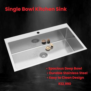 Best Large Single Bowl Kitchen Sink With Drainboard for Indian Homes
