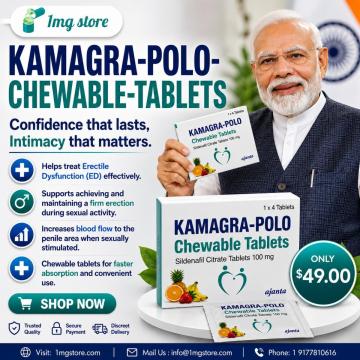 Discover the Kamagra Polo Chewable Tablet Listing at 1mgstore