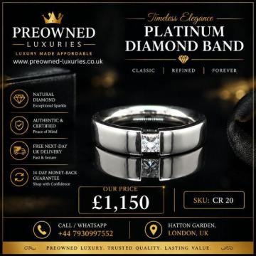 Buy Pre-Owned Platinum Diamond Band Online Best Value UK