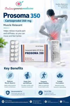 Prosoma 350 Carisoprodol 350 mg for Muscle Pain & Spasms | Online Generic Medicine