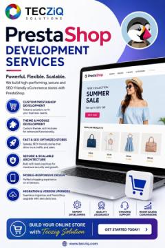 Custom PrestaShop Development Services for eCommerce Businesses