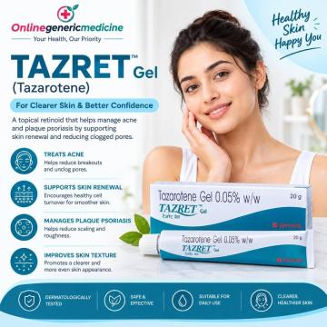 Tazret Gel (Tazarotene): Acne & Psoriasis Skin Care | Online Generic Medicine