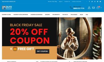 PureShowers.co.uk Black Friday Sale - 20% OFF Shower Filters + Free Gifts