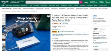 Get an Additional $50 OFF a Freedom CPAP Battery on Amazon.com