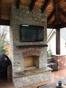 Fireplace With Pergola Broken Arrow