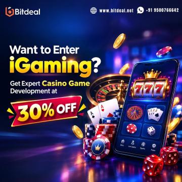 Want to Enter iGaming? Get Expert Casino Game Development at 30% OFF