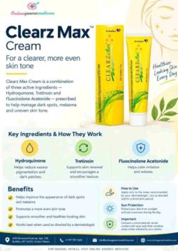 Clearz Max Cream for Dark Spots & Uneven Skin Tone | Online Generic Medicine