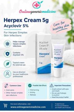 Herpex Cream 5g for Managing Herpes Simplex Skin Infections