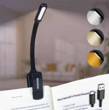 amazon.com $6.49 - Rechargeable Book Light with 9 Color Tones & Stepless Dimming, USB-C
