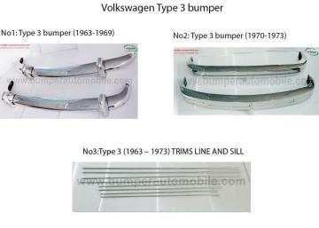Volkswagen Type 3 bumper and trims (1963–1971) by stainless steel