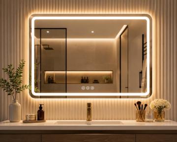 Oval LED Lighted Bathroom Vanity Mirror with Touch Switch & Anti-Fog