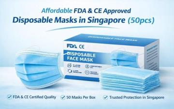 Affordable FDA & CE Approved Disposable Masks in Singapore (50pcs)