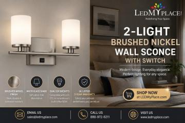2-Light, Wall Sconce for Bedroom with 2 Switch, 2 USB, 2 Type C & 1 Outlet, White Fabric / Acrylic S