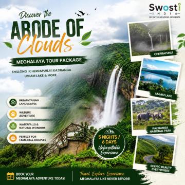 Meghalaya Tour Package | Explore Shillong, Cherrapunji & Kaziranga | Swosti India