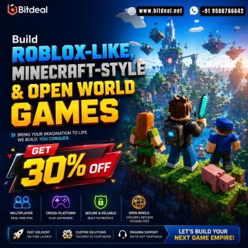 Build Roblox-Like, Minecraft-Style & Open World Games – Get 30% OFF