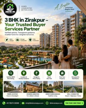 Top-Floor 3 BHK in Zirakpur with Open Views